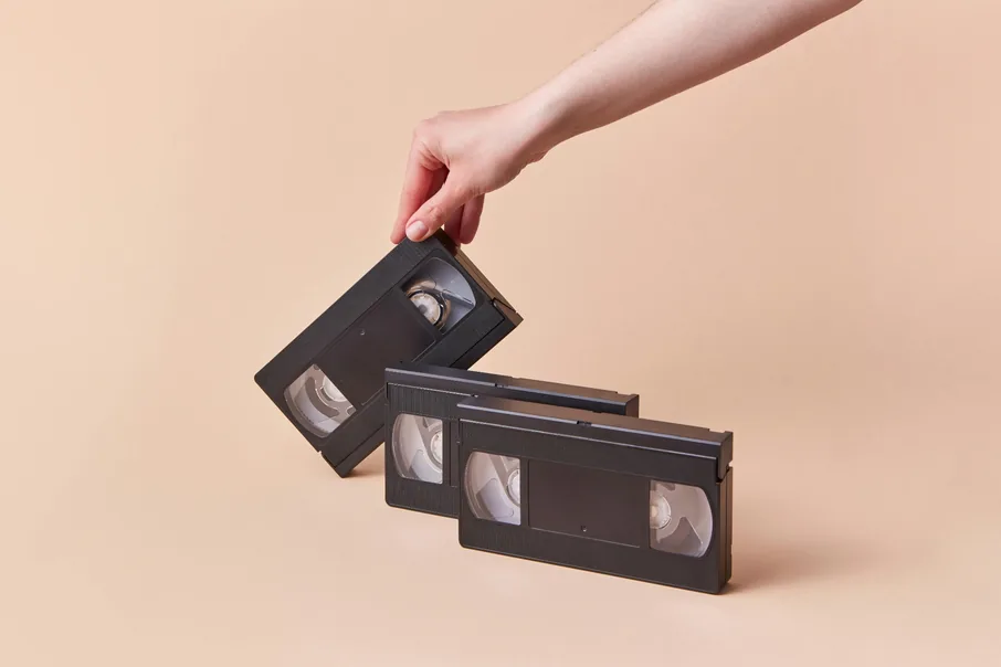 VHS tapes ready for conversion